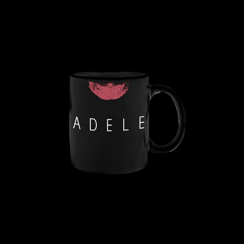 Adele Lips Mug —-Black Mug with Red Lip Print